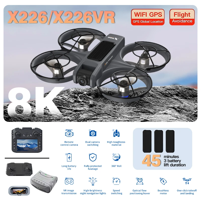 Oryginalny dron składany X226/ – Fpv Brushless Rc Drone 4K recenzja i cena